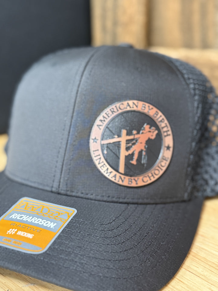 LINEMAN BY CHOICE COPPER PATCH HAT