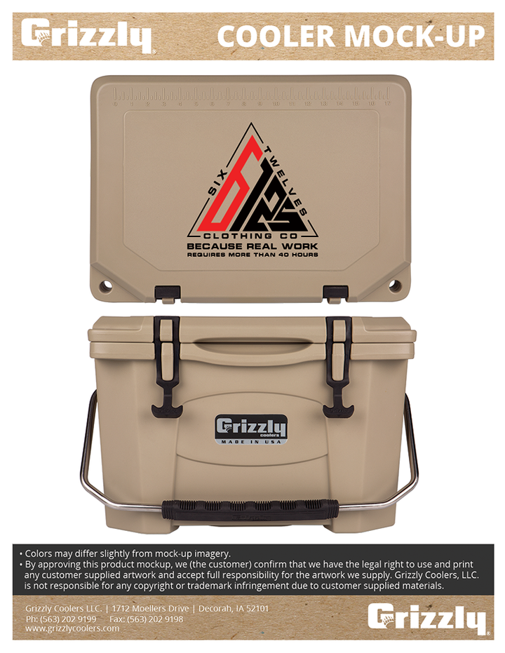 Custom Grizzly Cooler | Six Twelves Clothing Co.