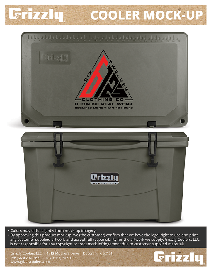 Custom Grizzly Cooler | Six Twelves Clothing Co.