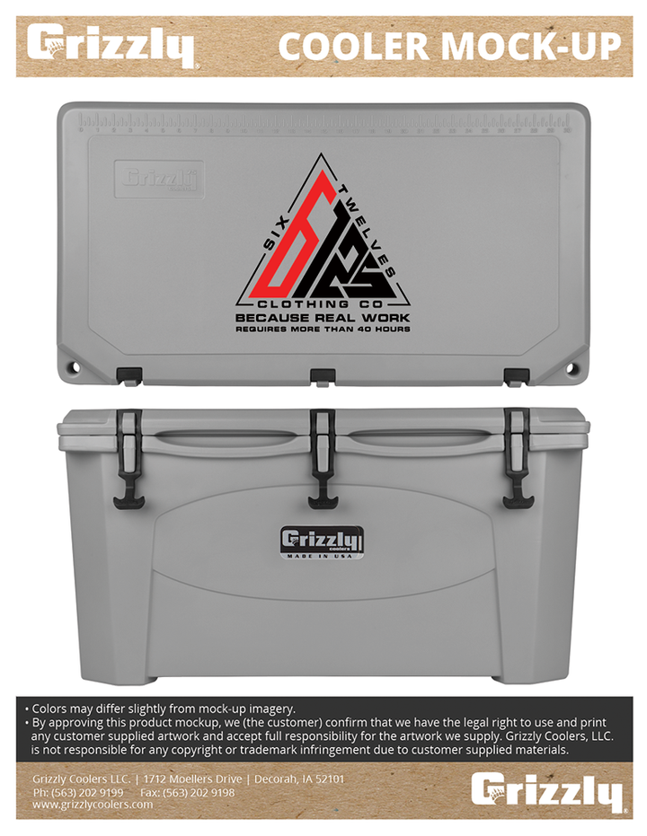 Custom Grizzly Cooler | Six Twelves Clothing Co.