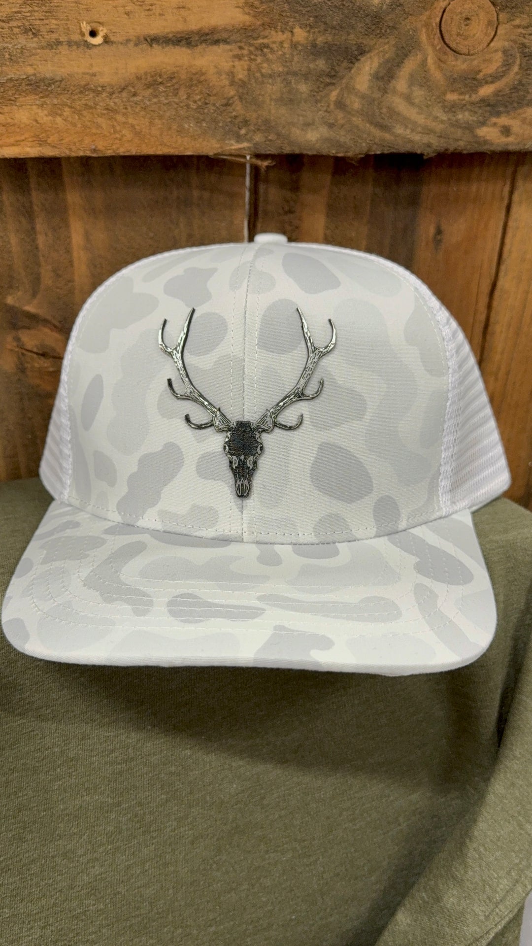 Chrome on Camo Elk Dead Head Patch Hat