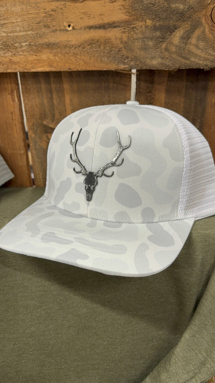 Chrome on Camo Elk Dead Head Patch Hat