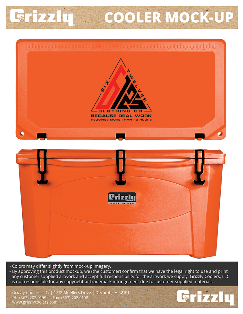 Custom Grizzly Cooler Six Twelves Clothing