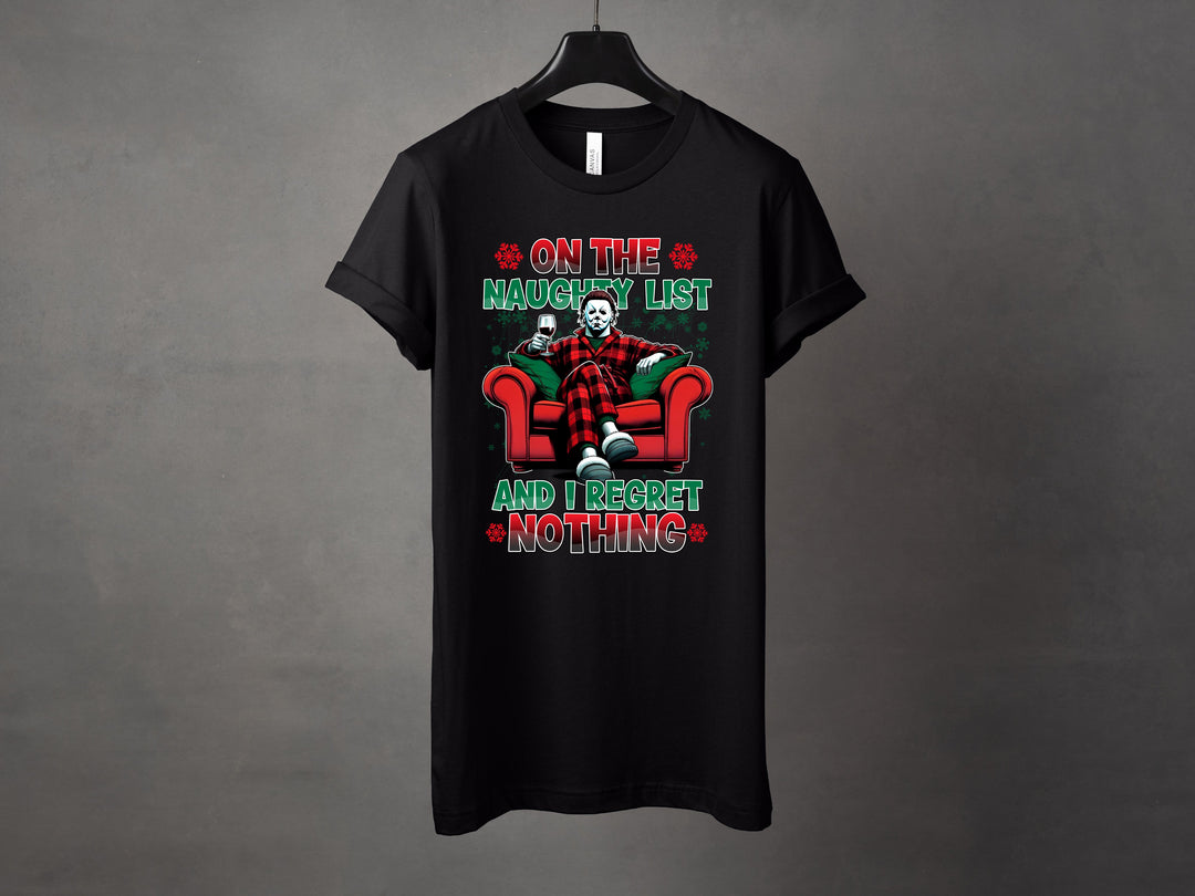 Naughty List and I Regret Nothing Graphic Tee and Crewneck