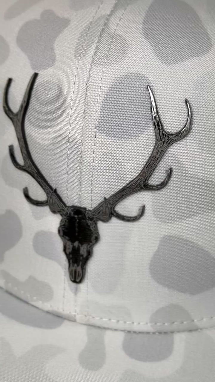 Chrome on Camo Elk Dead Head Patch Hat