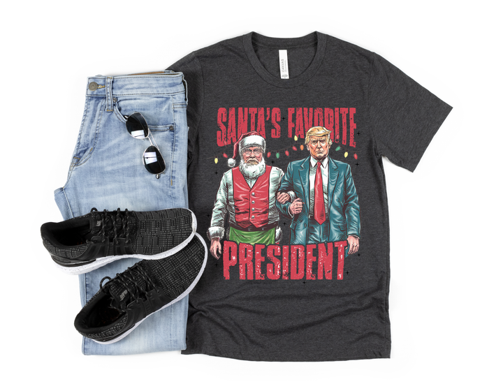 Santa's Favorite President Graphic Tee and Crewneck