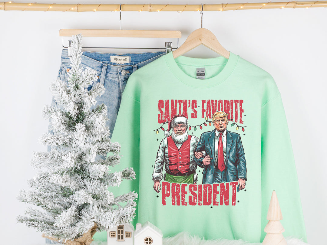 Santa's Favorite President Graphic Tee and Crewneck